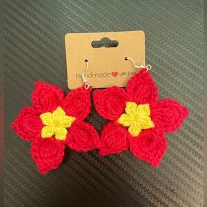 Handcrafted crochet flower earrings